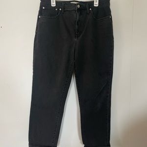 Madewell Black Denim Highwaisted Straight Leg Jeans